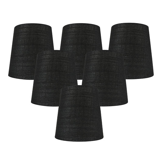 Abat-jour de lustre à clipser en lin MERIVILLE, 4 pouces sur 5 pouces sur 5 pouces