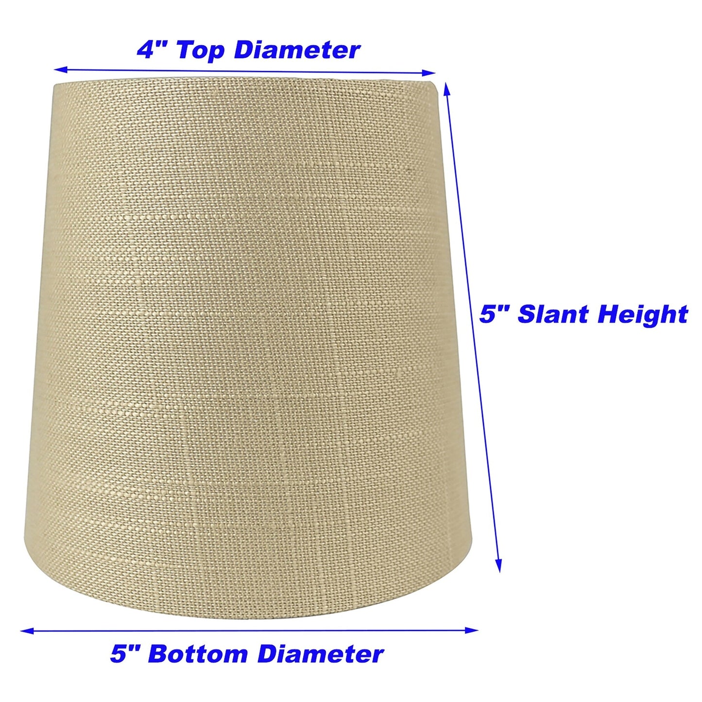 Abat-jour de lustre à clipser en lin MERIVILLE, 4 pouces sur 5 pouces sur 5 pouces