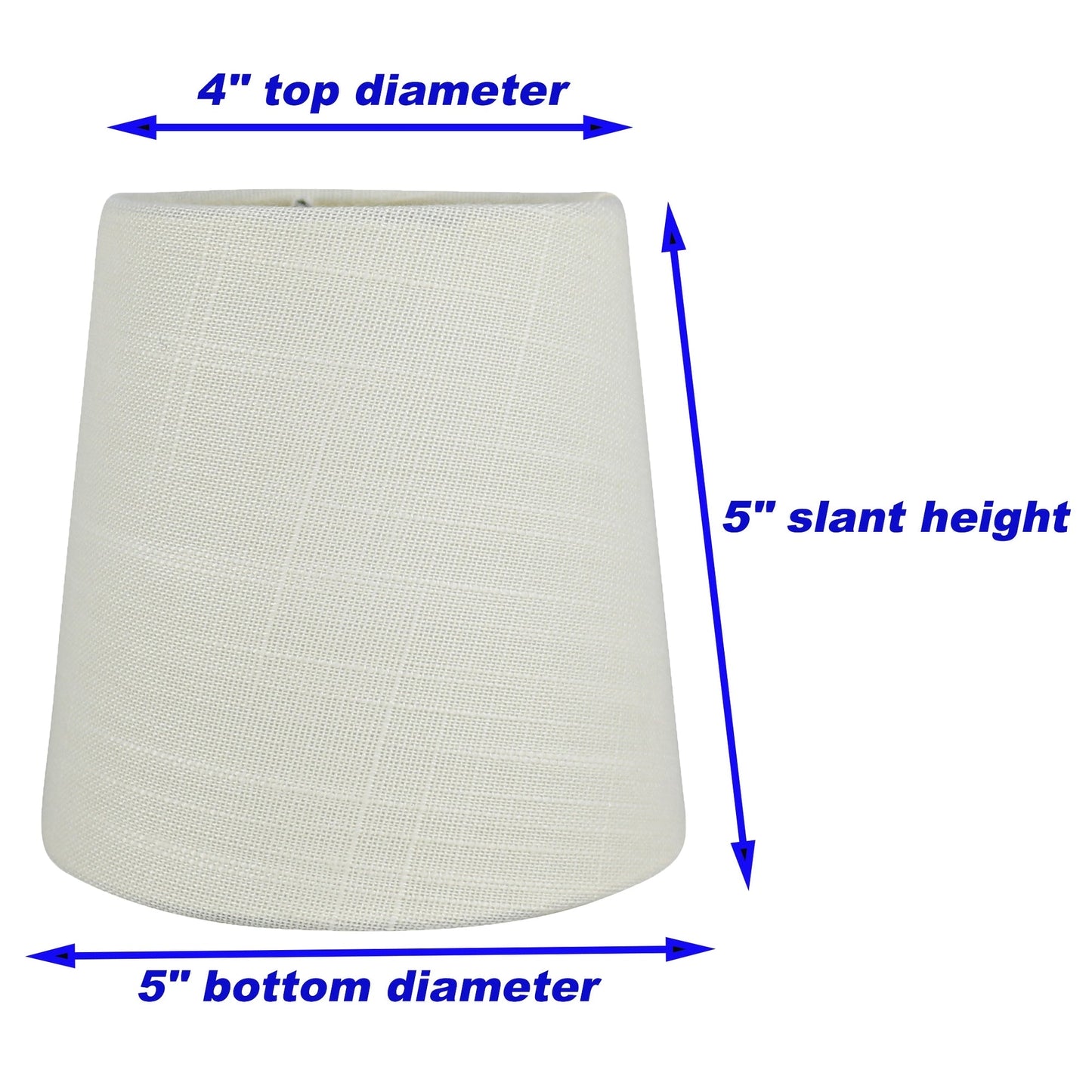 Abat-jour de lustre à clipser en lin MERIVILLE, 4 pouces sur 5 pouces sur 5 pouces