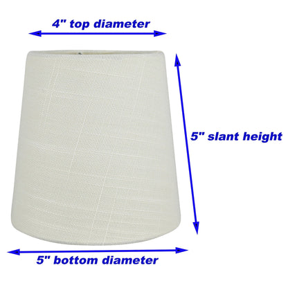 Abat-jour de lustre à clipser en lin MERIVILLE, 4 pouces sur 5 pouces sur 5 pouces