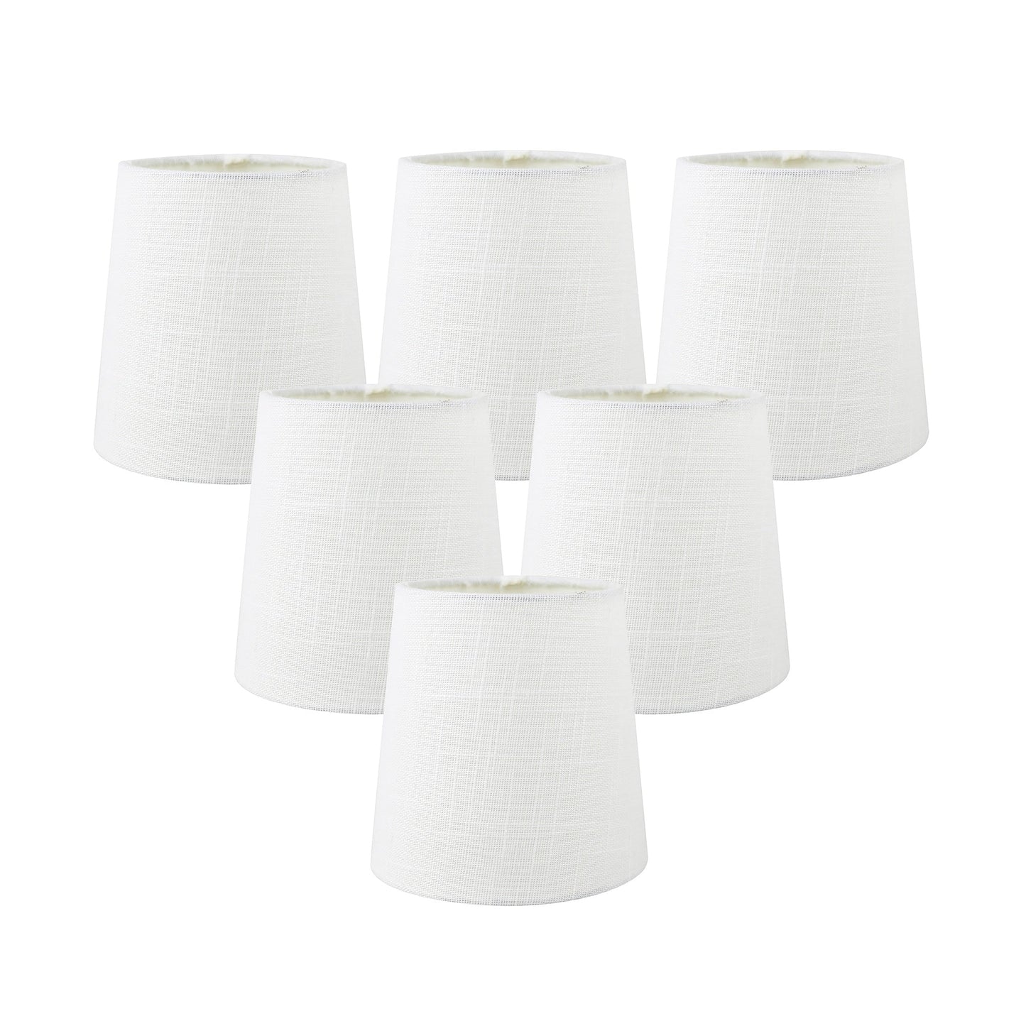 Abat-jour de lustre à clipser en lin MERIVILLE, 4 pouces sur 5 pouces sur 5 pouces