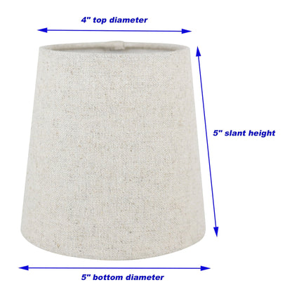 Abat-jour de lustre à clipser en lin MERIVILLE, 4 pouces sur 5 pouces sur 5 pouces