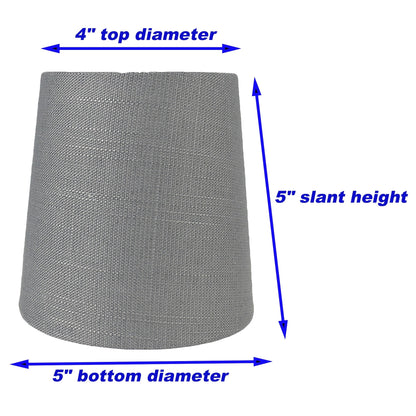 Abat-jour de lustre à clipser en lin MERIVILLE, 4 pouces sur 5 pouces sur 5 pouces