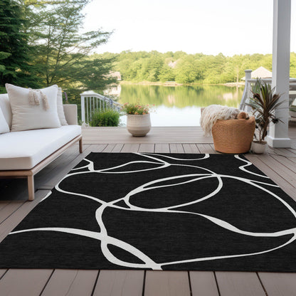 Tapis Chantille moderne abstrait lavable en machine pour intérieur/extérieur