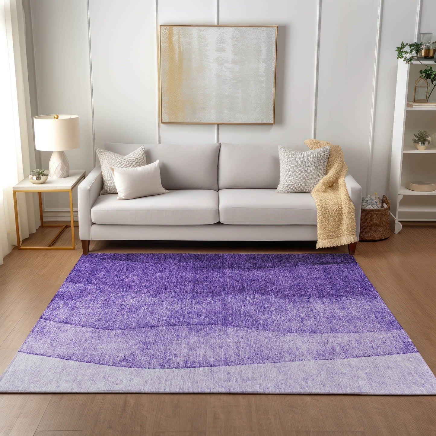 Tapis Chantille contemporain ombré lavable en machine pour intérieur/extérieur