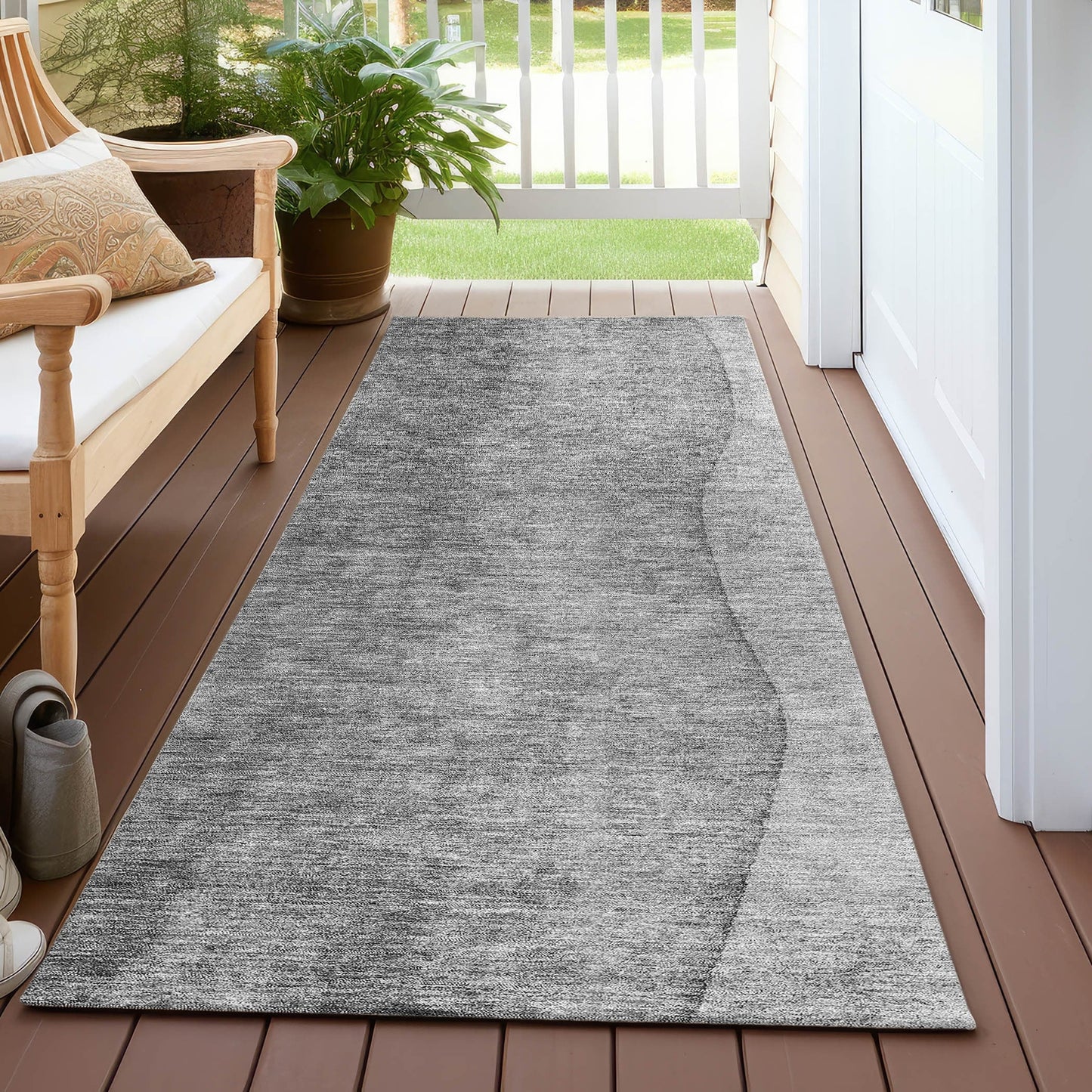 Tapis Chantille contemporain ombré lavable en machine pour intérieur/extérieur