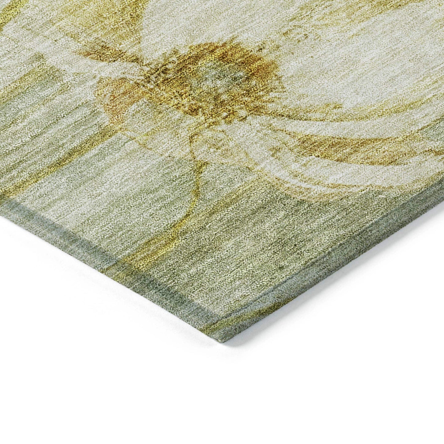 Tapis Chantille moderne à motif floral, lavable en machine, pour intérieur/extérieur