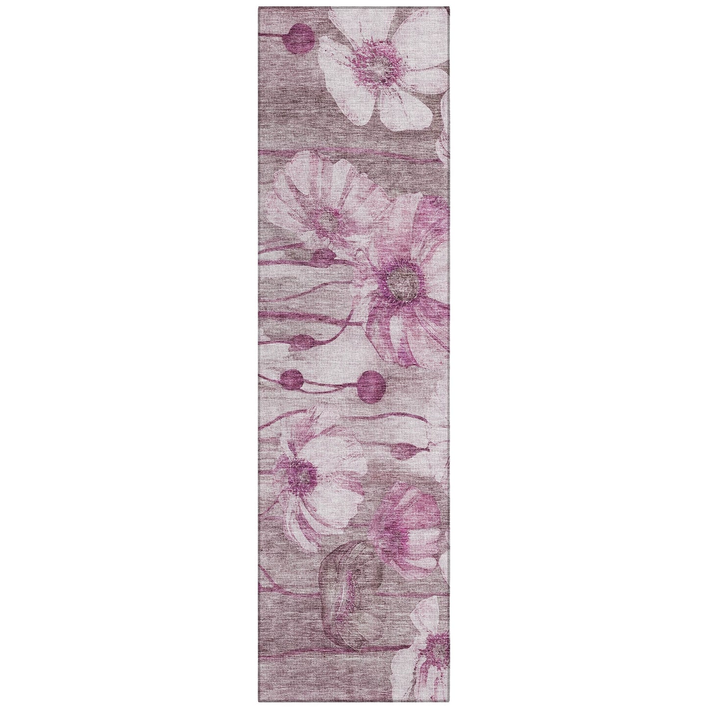 Tapis Chantille moderne à motif floral, lavable en machine, pour intérieur/extérieur
