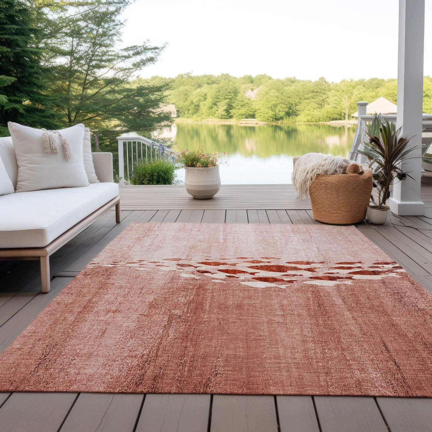 Tapis Chantille moderne sur le thème marin, lavable en machine, pour intérieur/extérieur