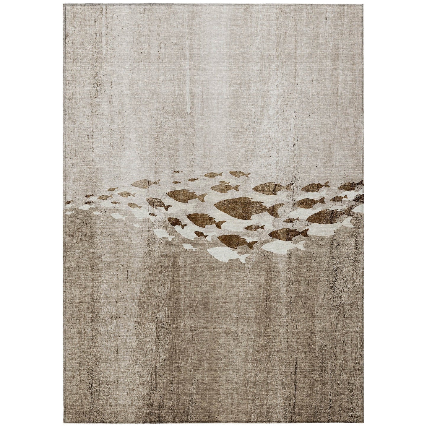 Tapis Chantille moderne sur le thème marin, lavable en machine, pour intérieur/extérieur