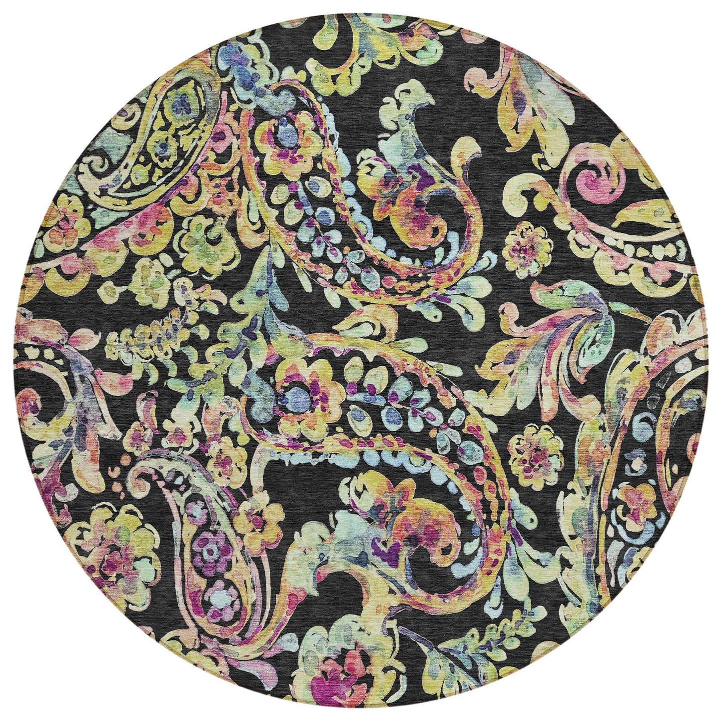 Tapis Chantille traditionnel à volutes lavable en machine pour intérieur/extérieur