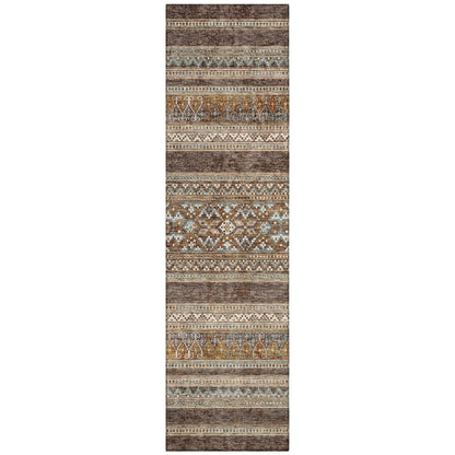 Tapis Chantille tribal bohème lavable en machine pour intérieur/extérieur