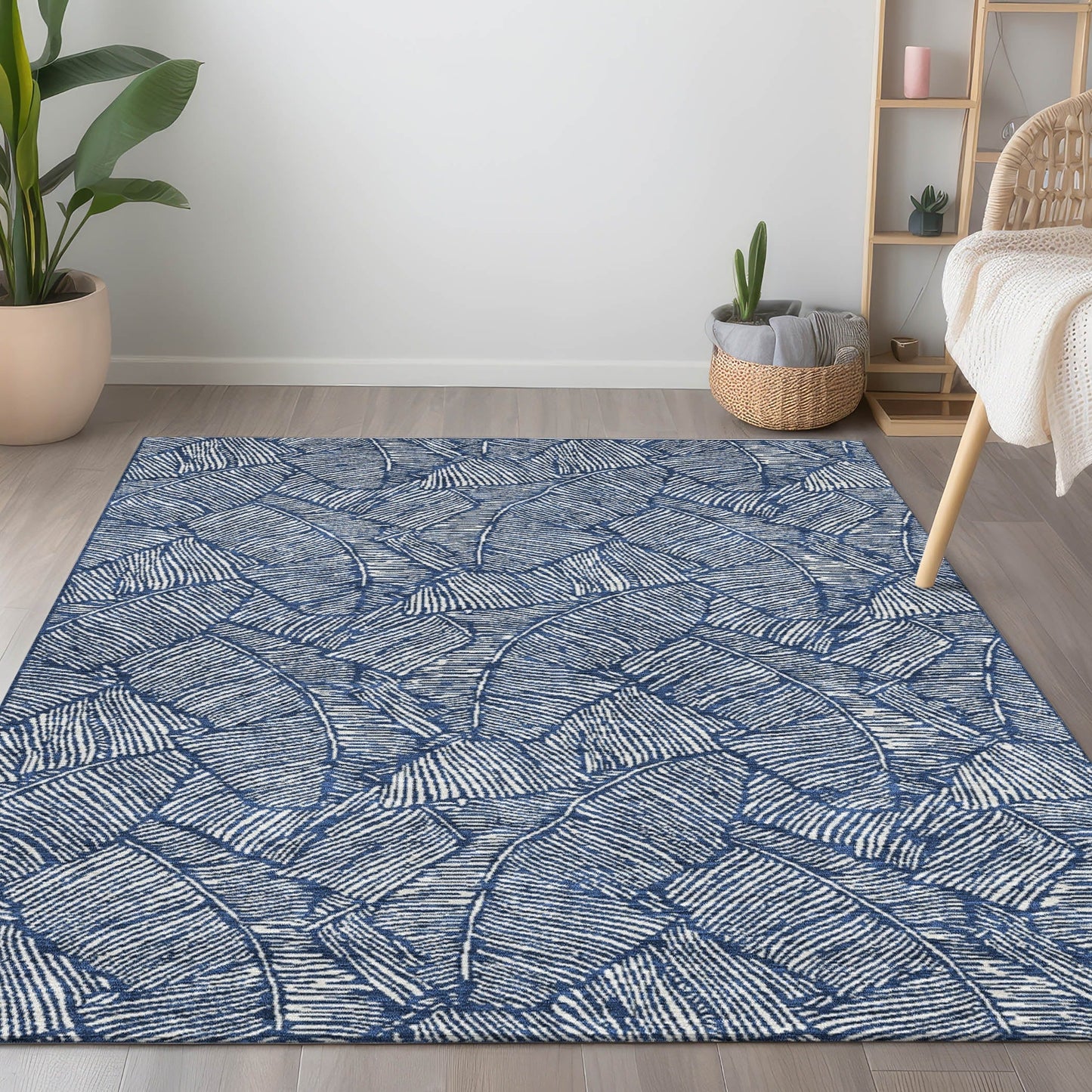 Tapis Chantille Tropical Palm lavable en machine pour intérieur/extérieur
