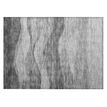 Tapis Chantille contemporain à vagues, lavable en machine, pour intérieur et extérieur
