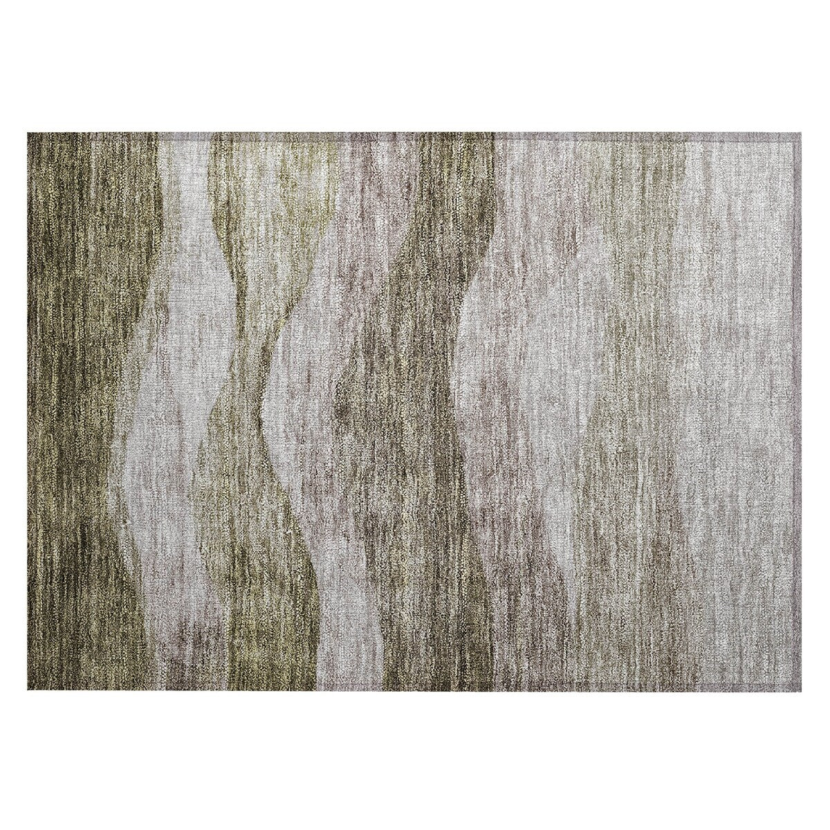 Tapis Chantille contemporain à vagues, lavable en machine, pour intérieur et extérieur