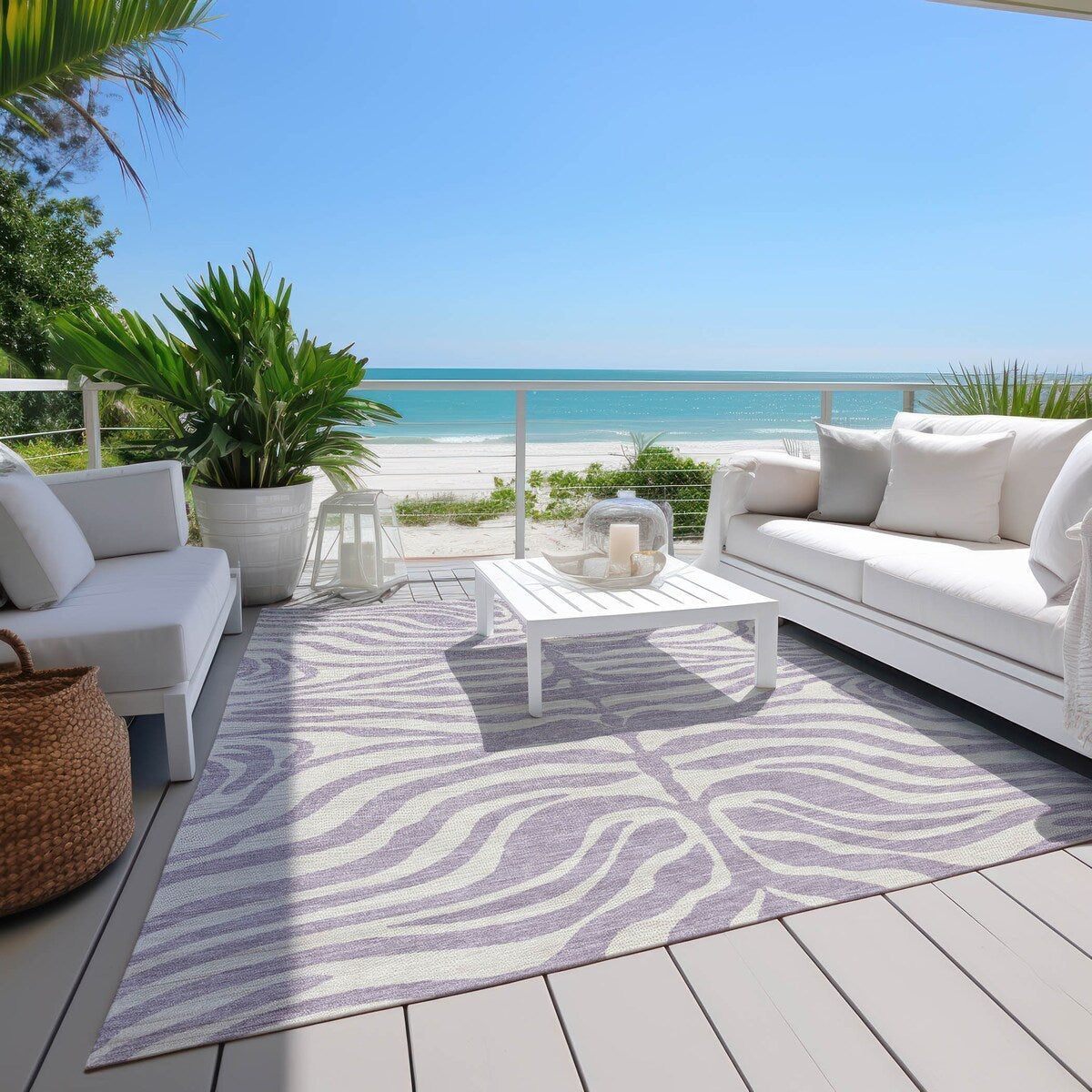 Tapis Chantille moderne à motif animal, lavable en machine, pour intérieur et extérieur