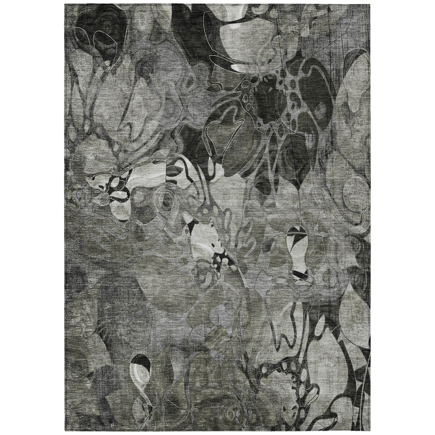 Tapis Chantille moderne à motif floral lavable en machine pour intérieur/extérieur
