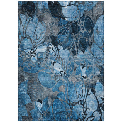 Tapis Chantille moderne à motif floral lavable en machine pour intérieur/extérieur
