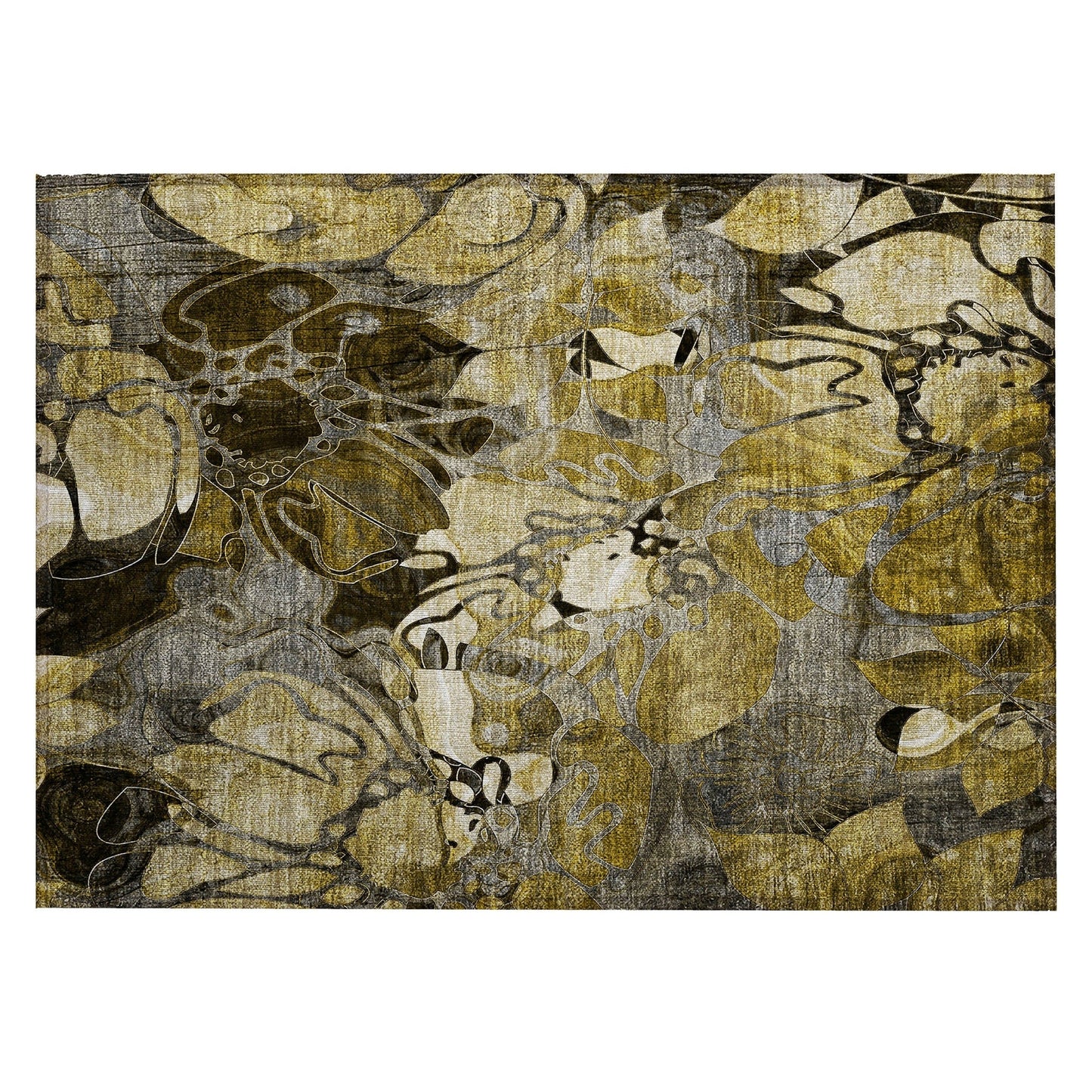 Tapis Chantille moderne à motif floral lavable en machine pour intérieur/extérieur
