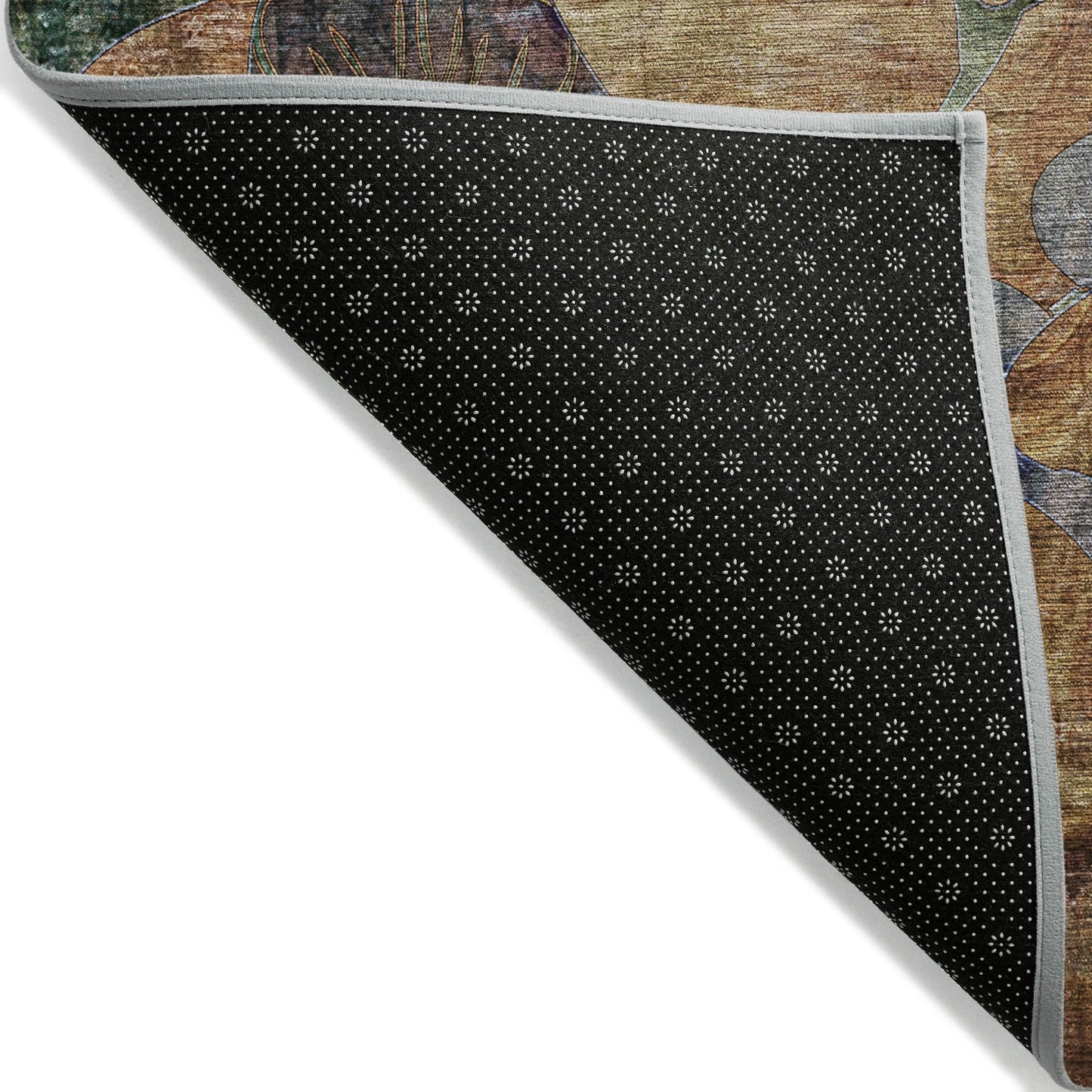 Tapis Chantille moderne à motif floral lavable en machine pour intérieur/extérieur