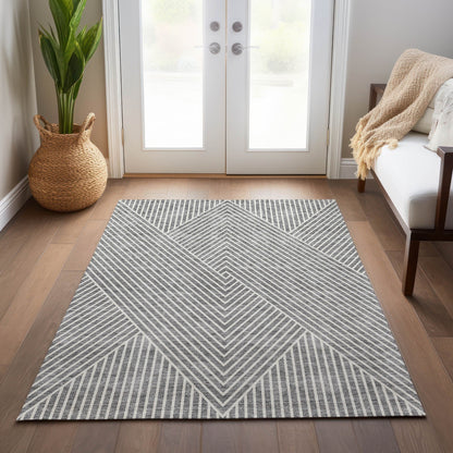 Tapis Chantille géométrique moderne lavable en machine pour intérieur/extérieur