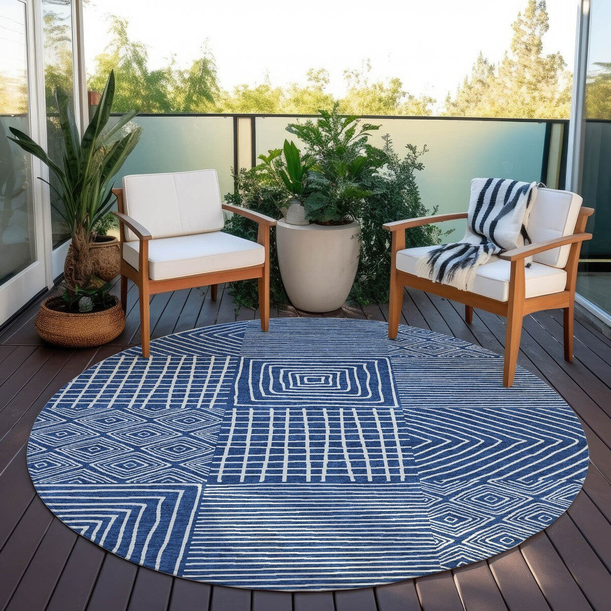 Tapis moderne en mosaïque Chantille lavable en machine pour intérieur/extérieur