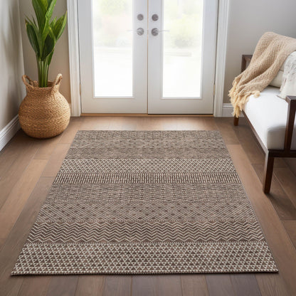 Tapis Chantille à rayures modernes, lavable en machine, pour intérieur et extérieur