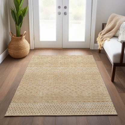Tapis Chantille à rayures modernes, lavable en machine, pour intérieur et extérieur