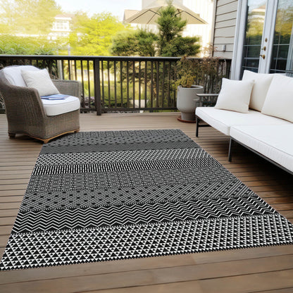 Tapis Chantille à rayures modernes, lavable en machine, pour intérieur et extérieur
