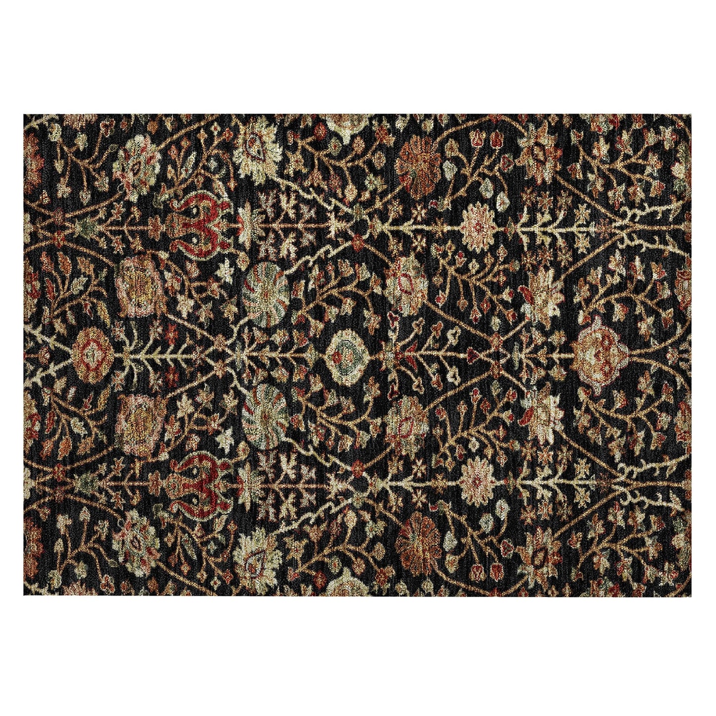 Tapis traditionnel Kashan Chantille lavable en machine pour intérieur/extérieur