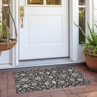 Tapis traditionnel KashanChantille lavable en machine pour intérieur/extérieur