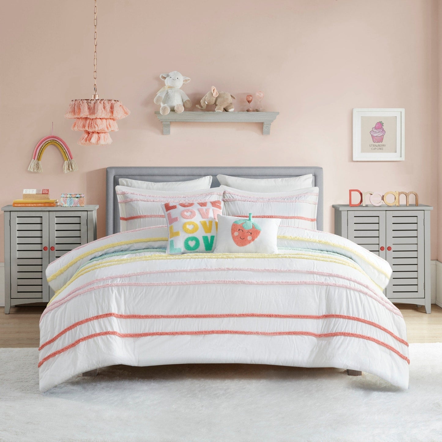 Parure de couette Mackenzie en coton avec bordure en chenille par Intelligent Design Kids