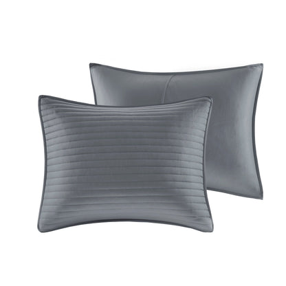 Collection Madison Park Anchorage, ensemble de couette et de courtepointe en seersucker imprimé 8 pièces