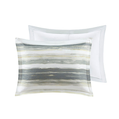 Collection Madison Park Anchorage, ensemble de couette et de courtepointe en seersucker imprimé 8 pièces