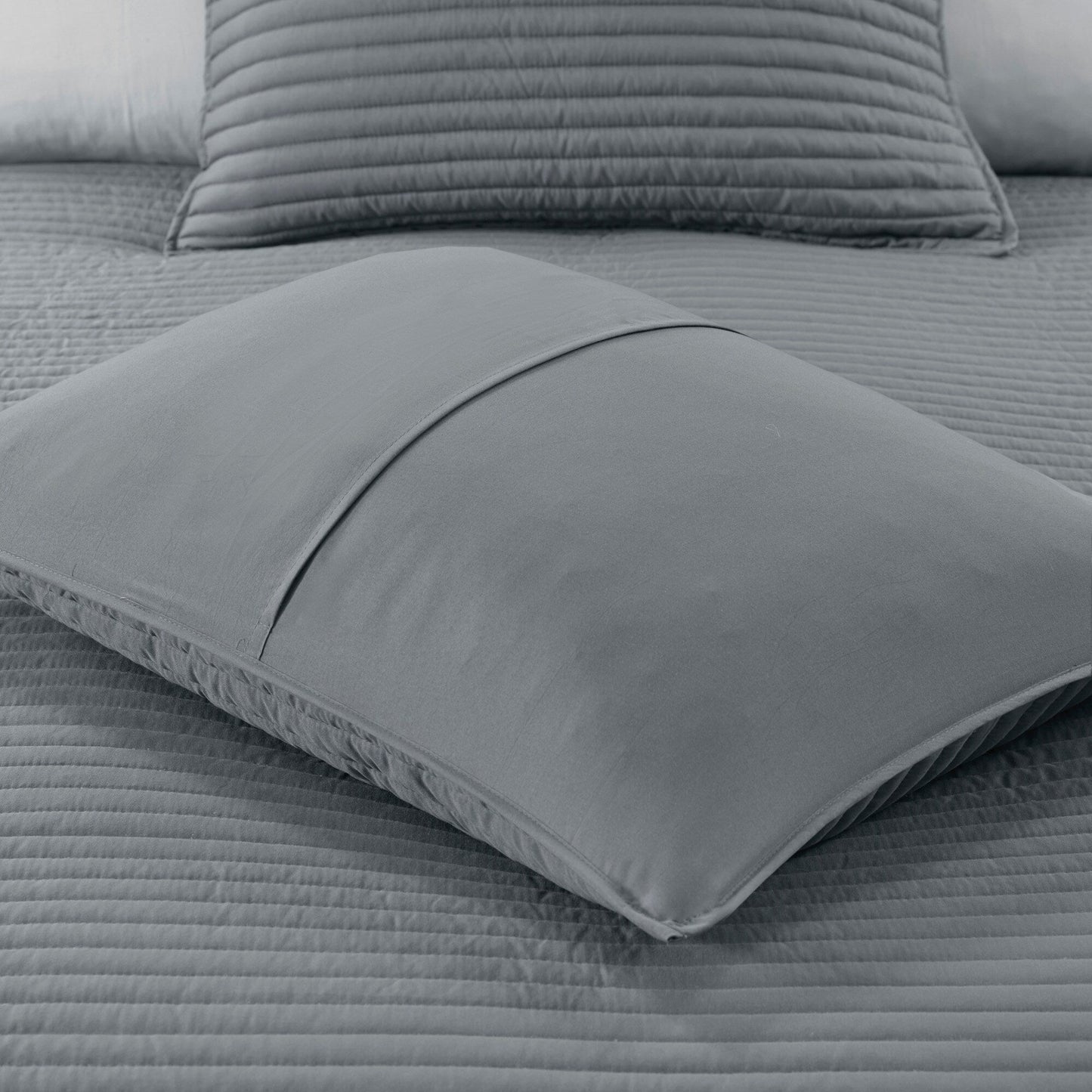 Collection Madison Park Anchorage, ensemble de couette et de courtepointe en seersucker imprimé 8 pièces