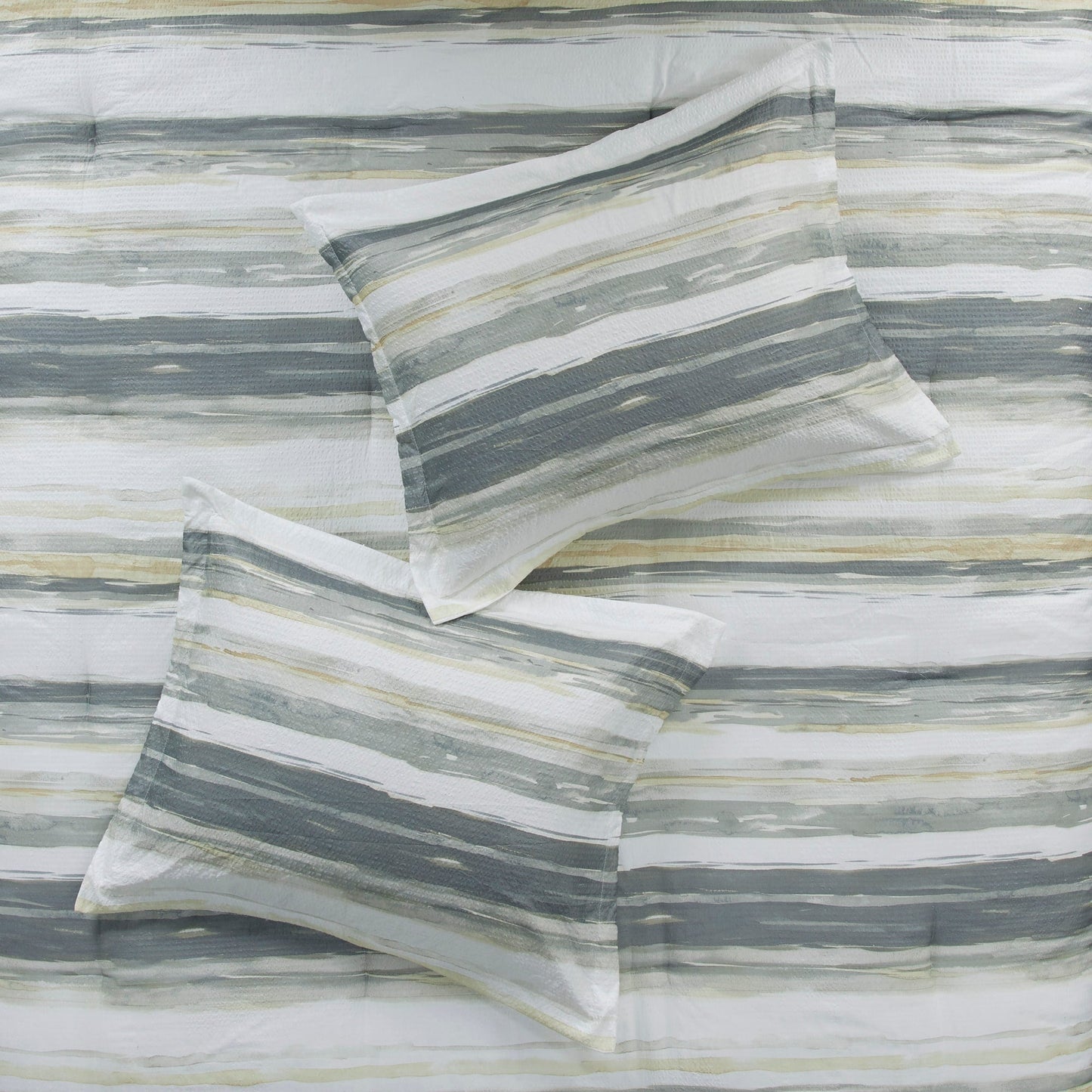 Collection Madison Park Anchorage, ensemble de couette et de courtepointe en seersucker imprimé 8 pièces