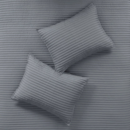 Collection Madison Park Anchorage, ensemble de couette et de courtepointe en seersucker imprimé 8 pièces