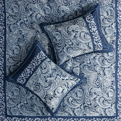 Parure de lit Madison Park Elaine bleu marine 7 pièces en jacquard