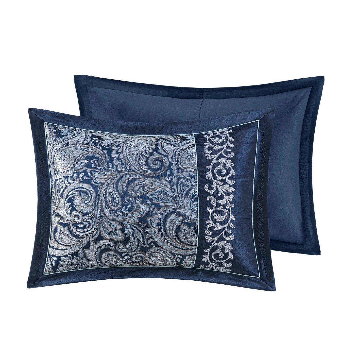 Parure de lit Madison Park Elaine bleu marine 7 pièces en jacquard
