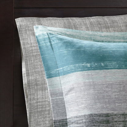 Parure de lit Madison Park Essentials Barret Aqua avec draps en coton