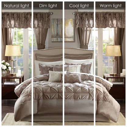 Ensemble de 24 pièces Madison Park Essentials Loretta avec rideaux et draps