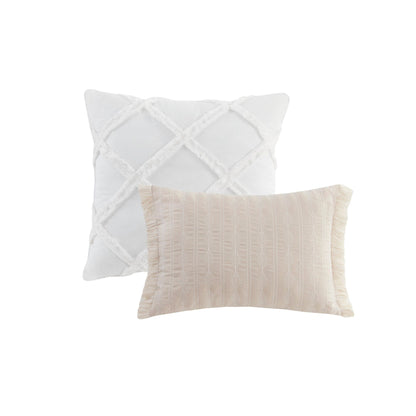 Parure de lit Madison Park Levi's bleu/naturel 5 pièces en jacquard