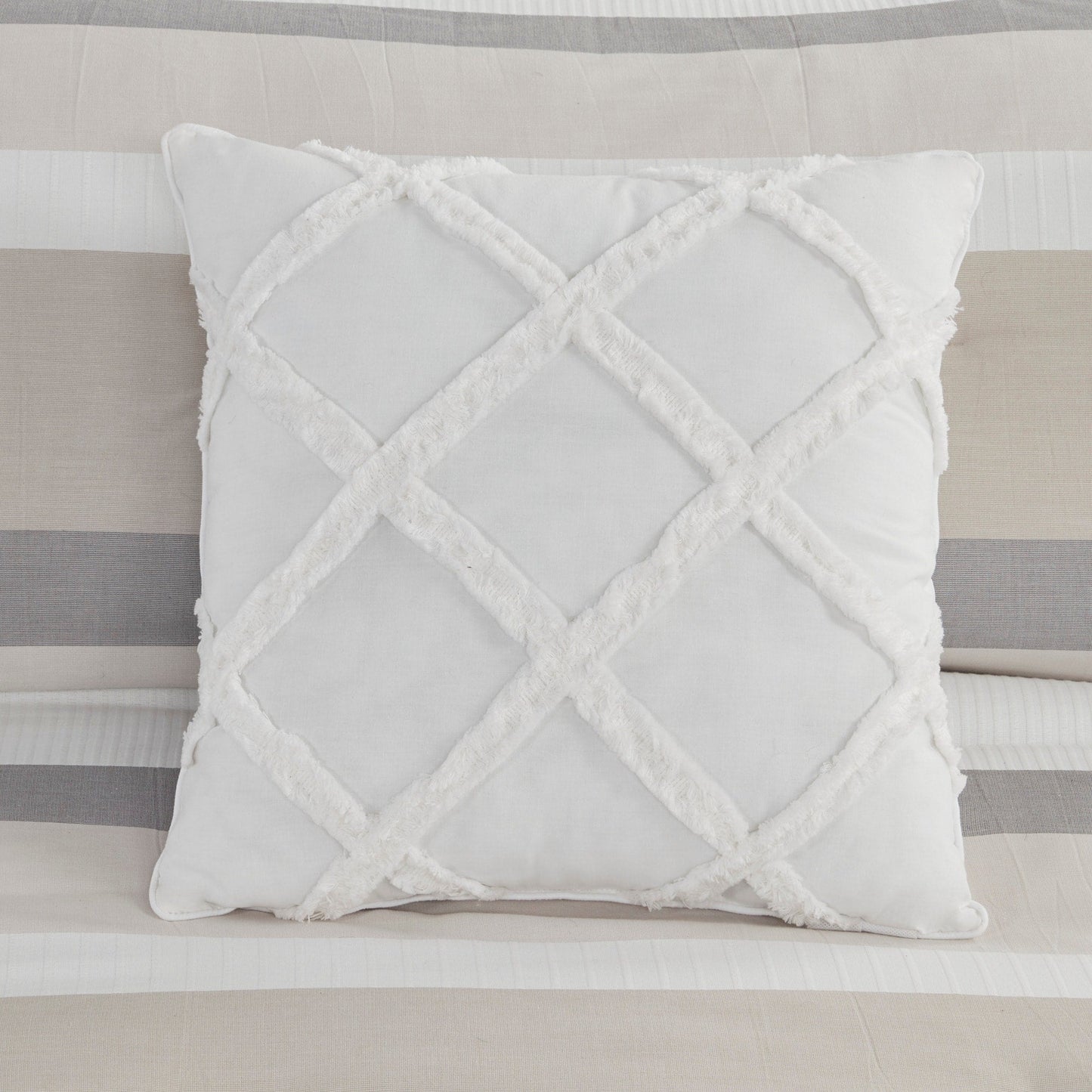 Parure de lit Madison Park Levi's bleu/naturel 5 pièces en jacquard