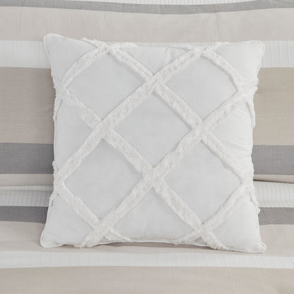 Parure de lit Madison Park Levi's bleu/naturel 5 pièces en jacquard