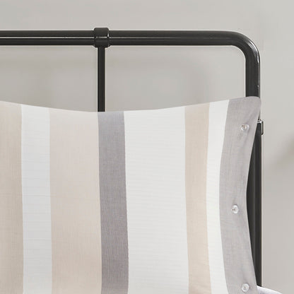 Parure de lit Madison Park Levi's bleu/naturel 5 pièces en jacquard