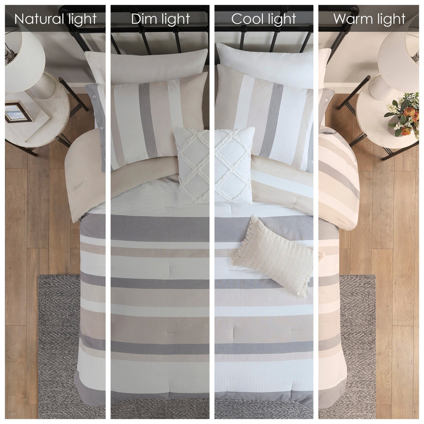 Parure de lit Madison Park Levi's bleu/naturel 5 pièces en jacquard