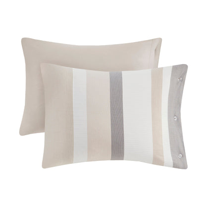 Parure de lit Madison Park Levi's bleu/naturel 5 pièces en jacquard