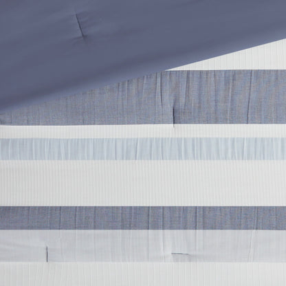 Parure de lit Madison Park Levi's bleu/naturel 5 pièces en jacquard