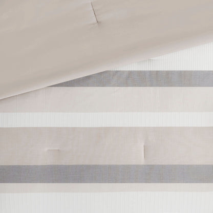 Parure de lit Madison Park Levi's bleu/naturel 5 pièces en jacquard