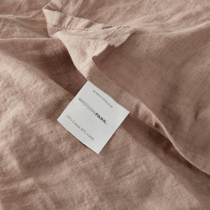 Ensemble de draps Madison Park en lin mélangé 4 pièces